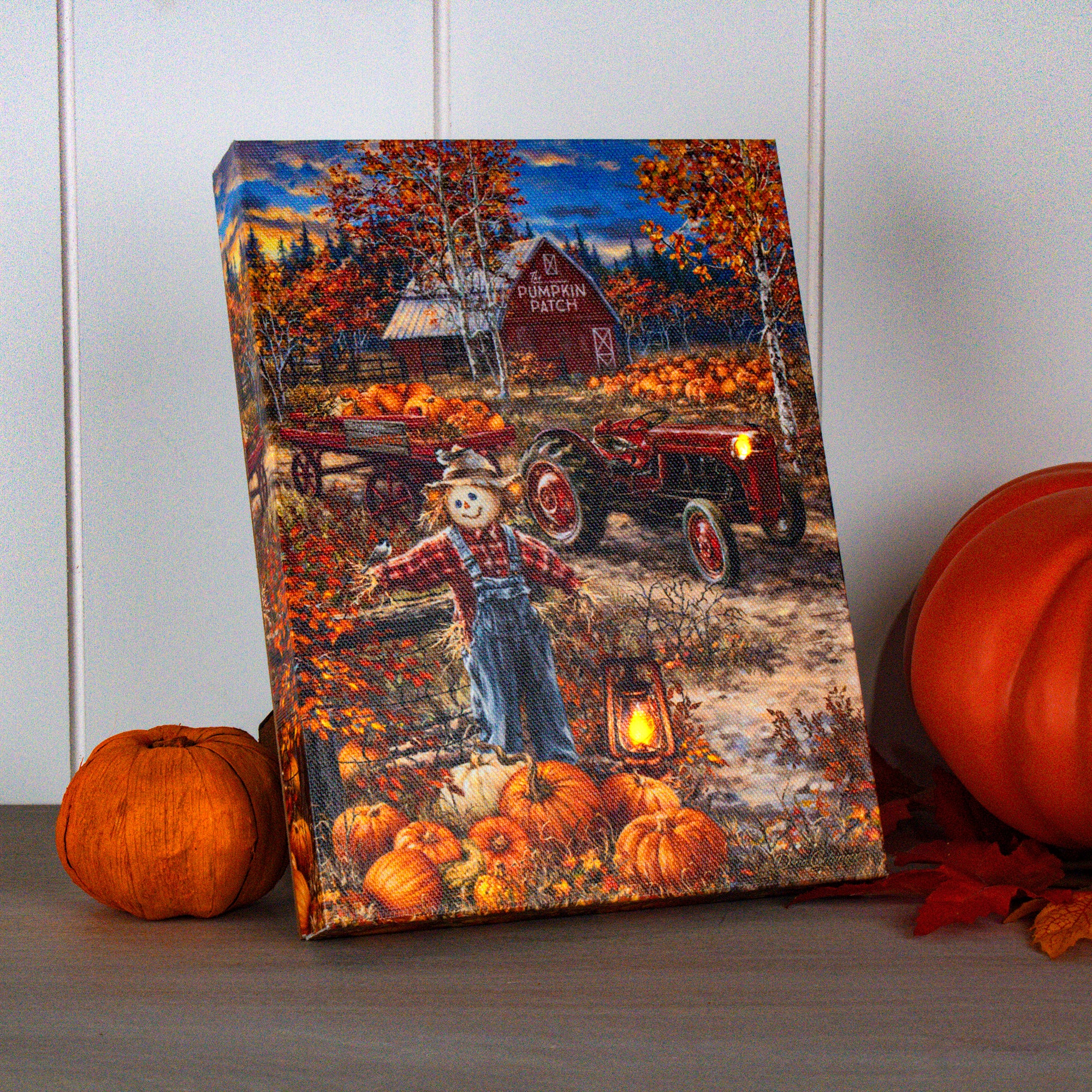 Pumpkin Patch 8x6 Lighted Tabletop Canvas