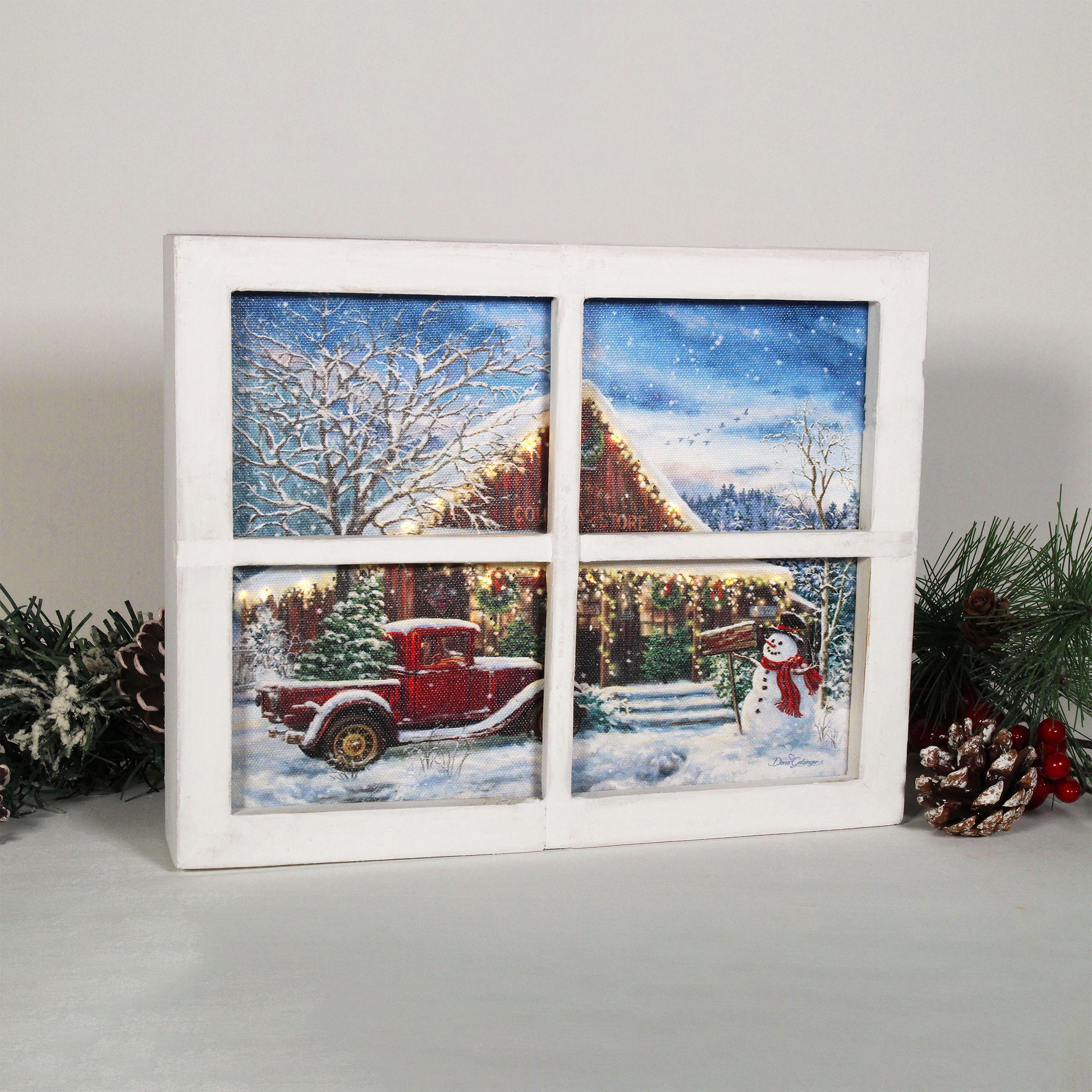 Country Store Christmas Lighted Shadow Box