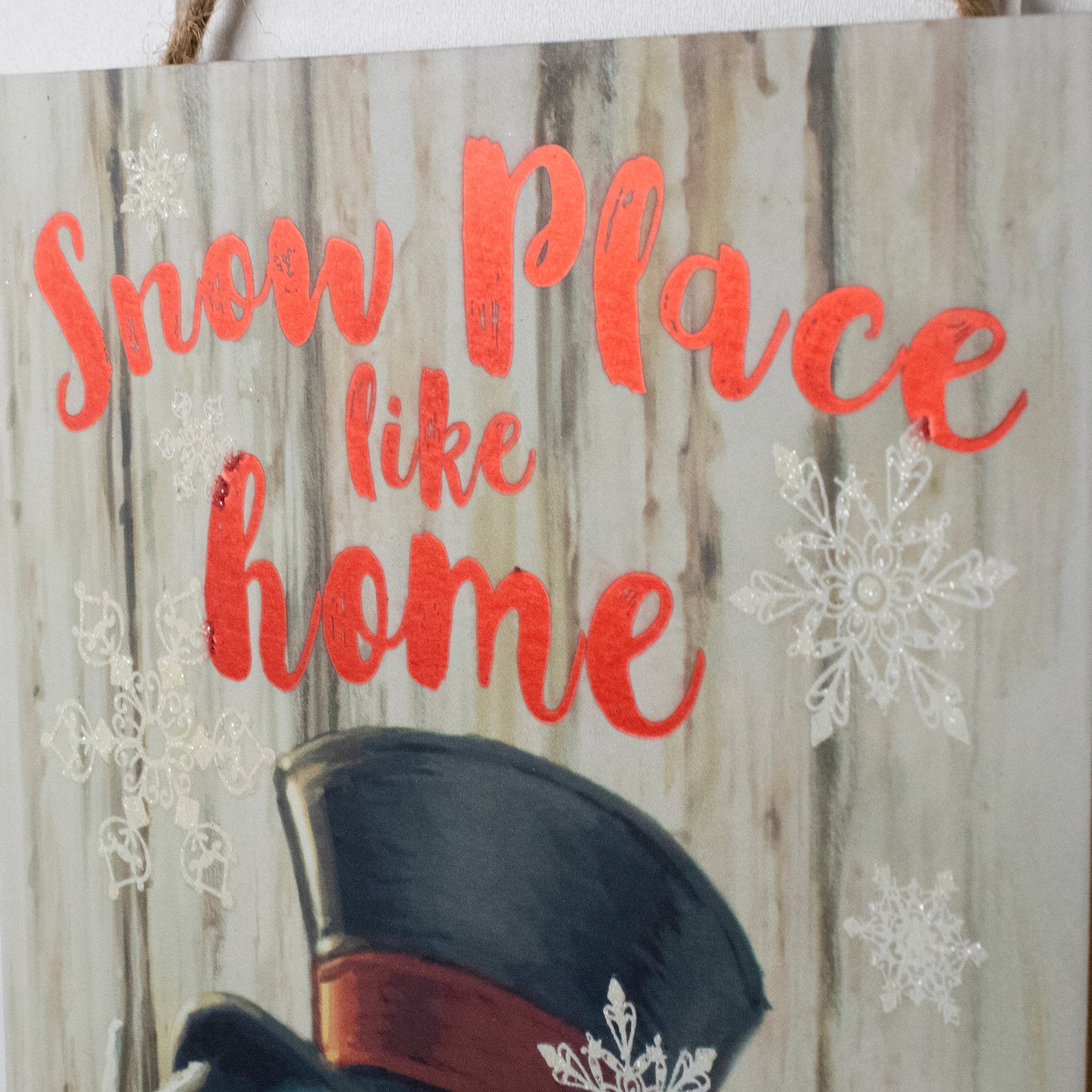 Snow Place Like Home Wooden Sign with Rope Hanger