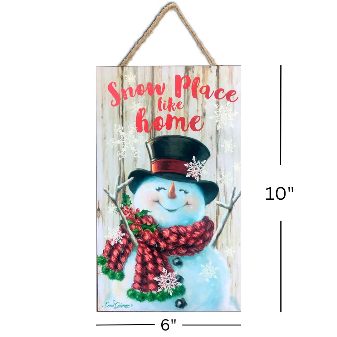 Snow Place Like Home Wooden Sign with Rope Hanger