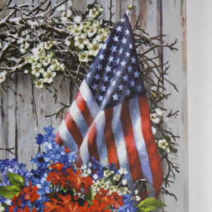God Bless America Wooden Sign with Rope Hanger