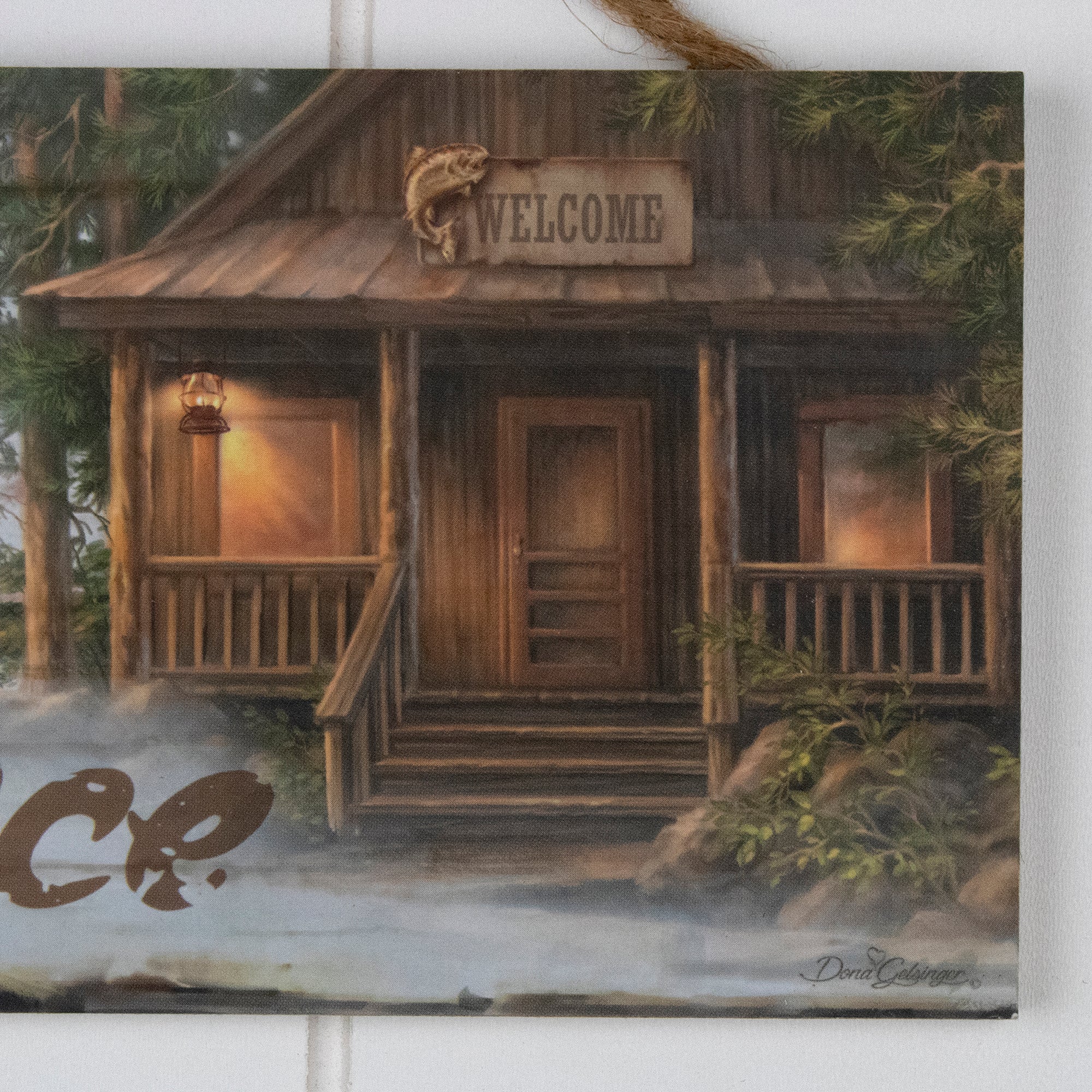 Cabin Happy Place Wooden Sign with Rope Hanger