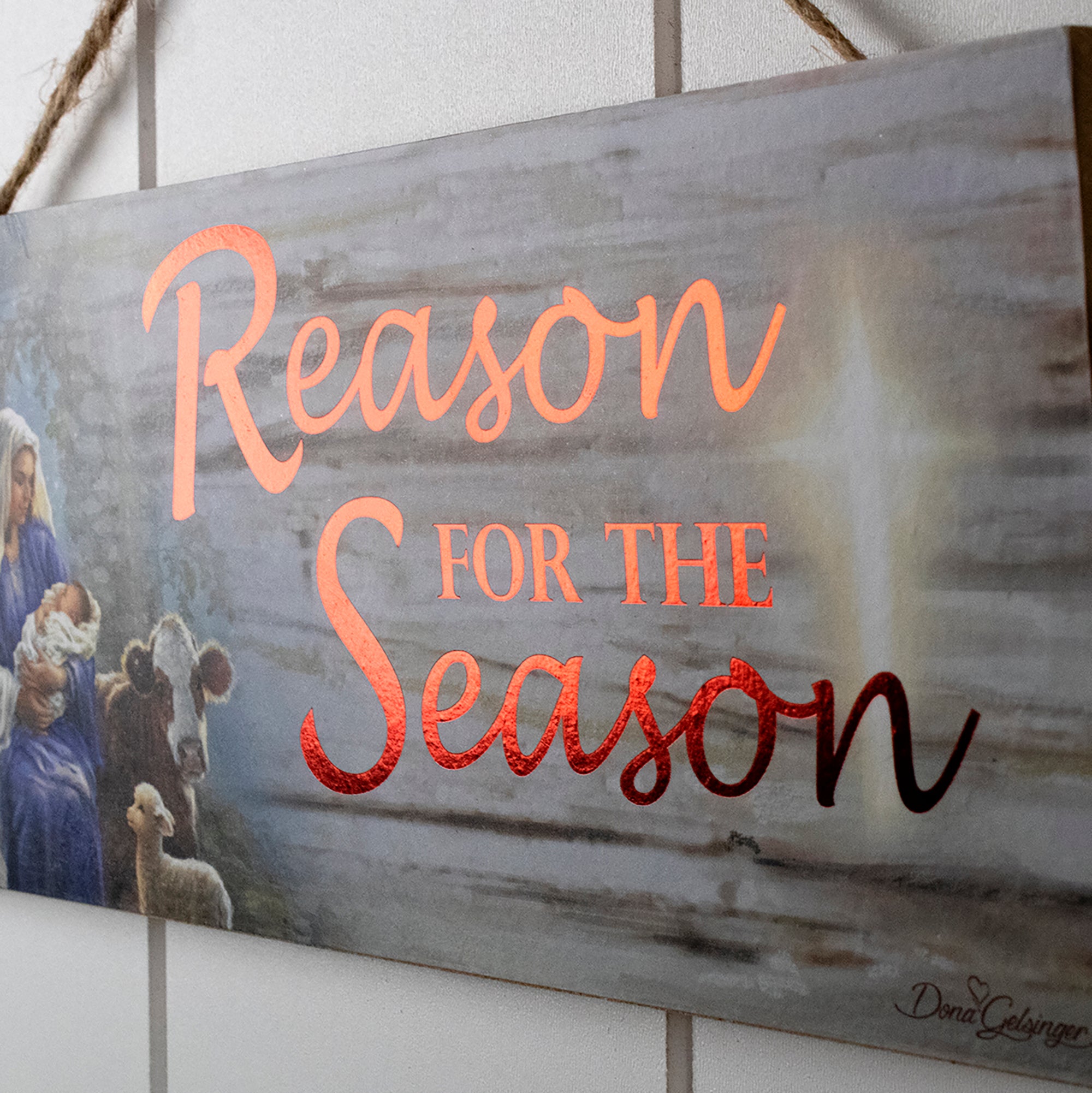 Reason for the Season Wooden Sign with Rope Hanger