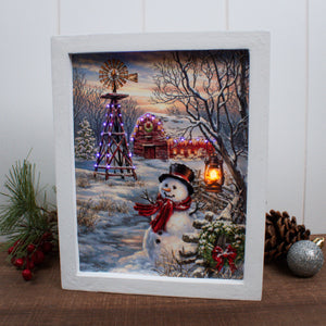 Winter Windmill Lighted Shadow Box