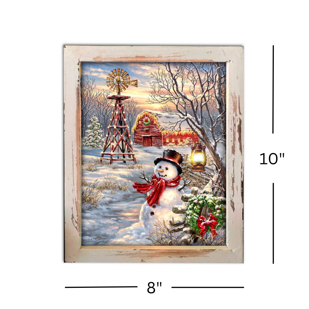 Winter Windmill Lighted Shadow Box