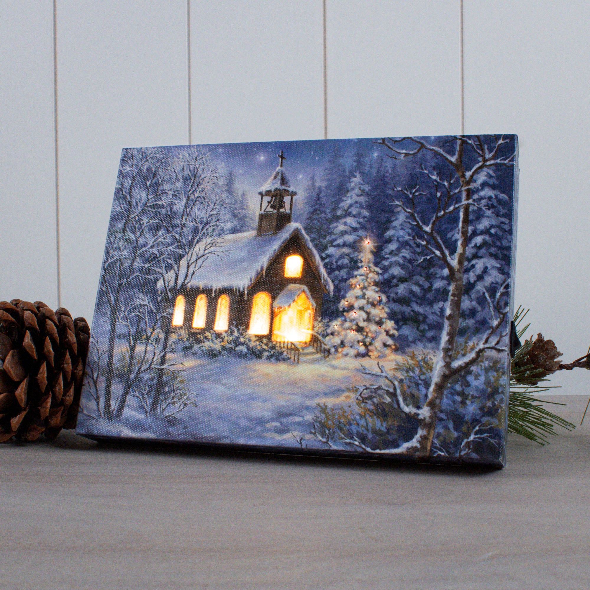 The Chapel 8x6 Lighted Tabletop Canvas