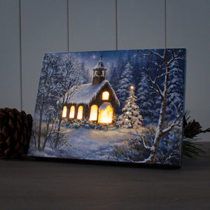 The Chapel 8x6 Lighted Tabletop Canvas
