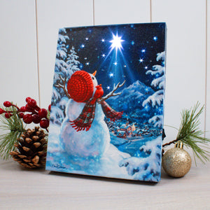 Upon a Midnight Clear 8x6 Lighted Tabletop Canvas