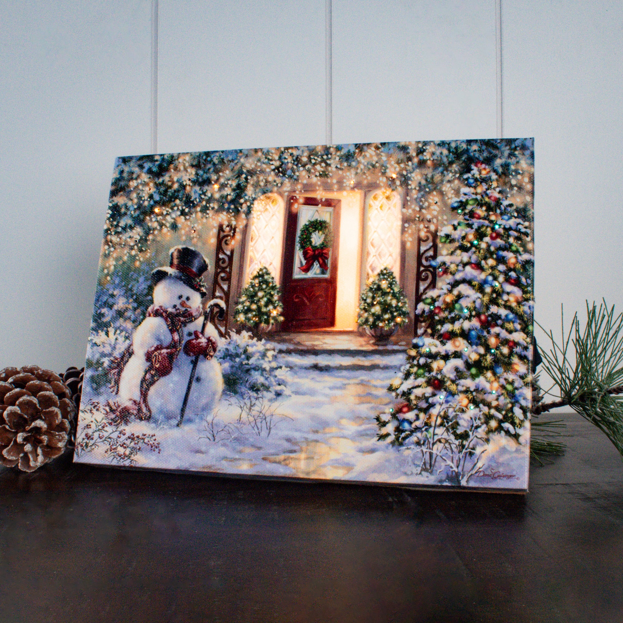 Home for the Holidays 8x6 Lighted Tabletop Canvas