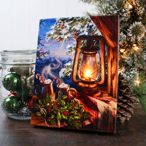 Hot Cocoa 8x6 Lighted Tabletop Canvas