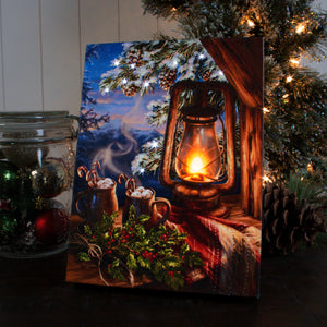 Hot Cocoa 8x6 Lighted Tabletop Canvas