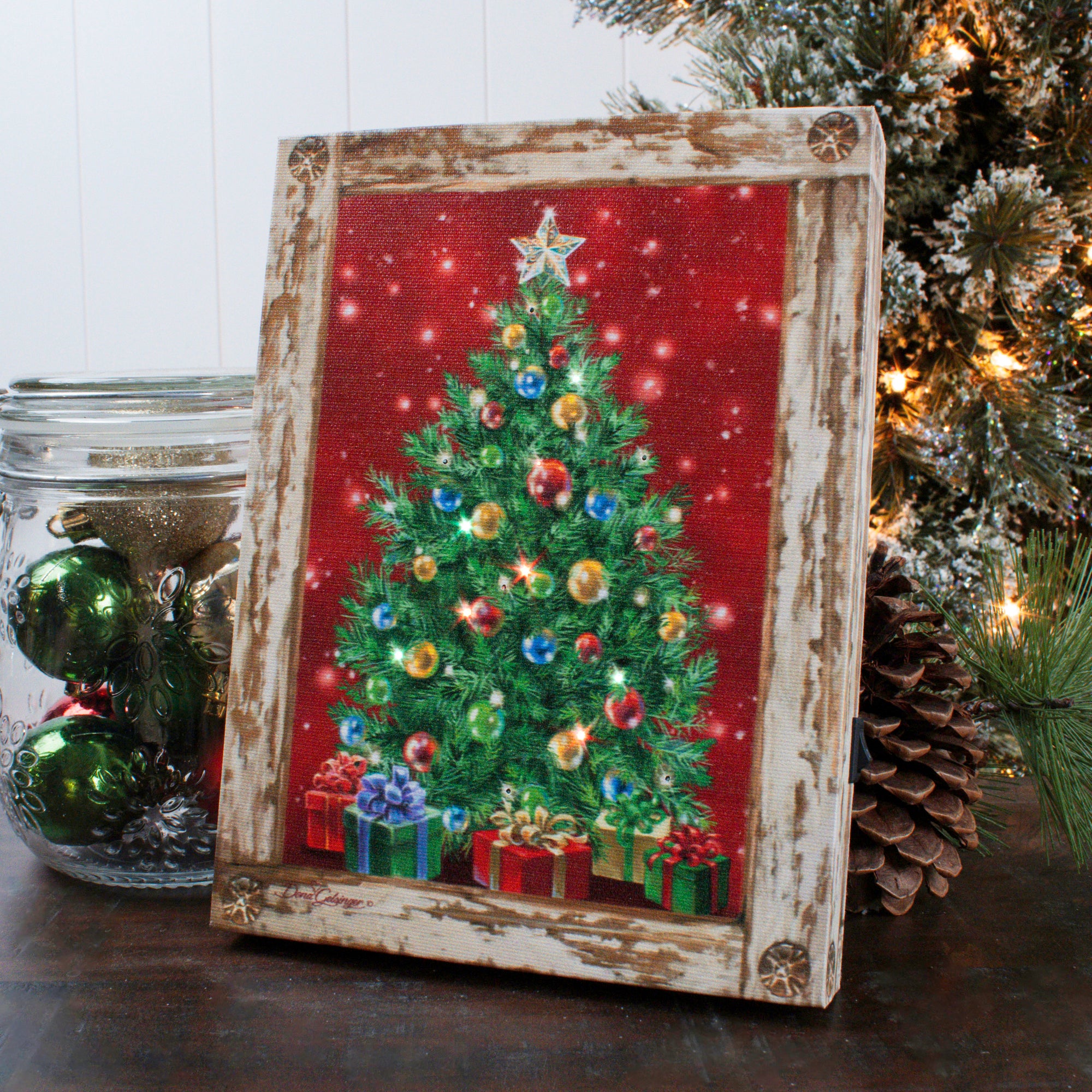 O Christmas Tree 8x6 Lighted Tabletop Canvas