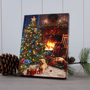 Cozy Christmas 8x6 Lighted Tabletop Canvas
