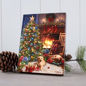Cozy Christmas 8x6 Lighted Tabletop Canvas