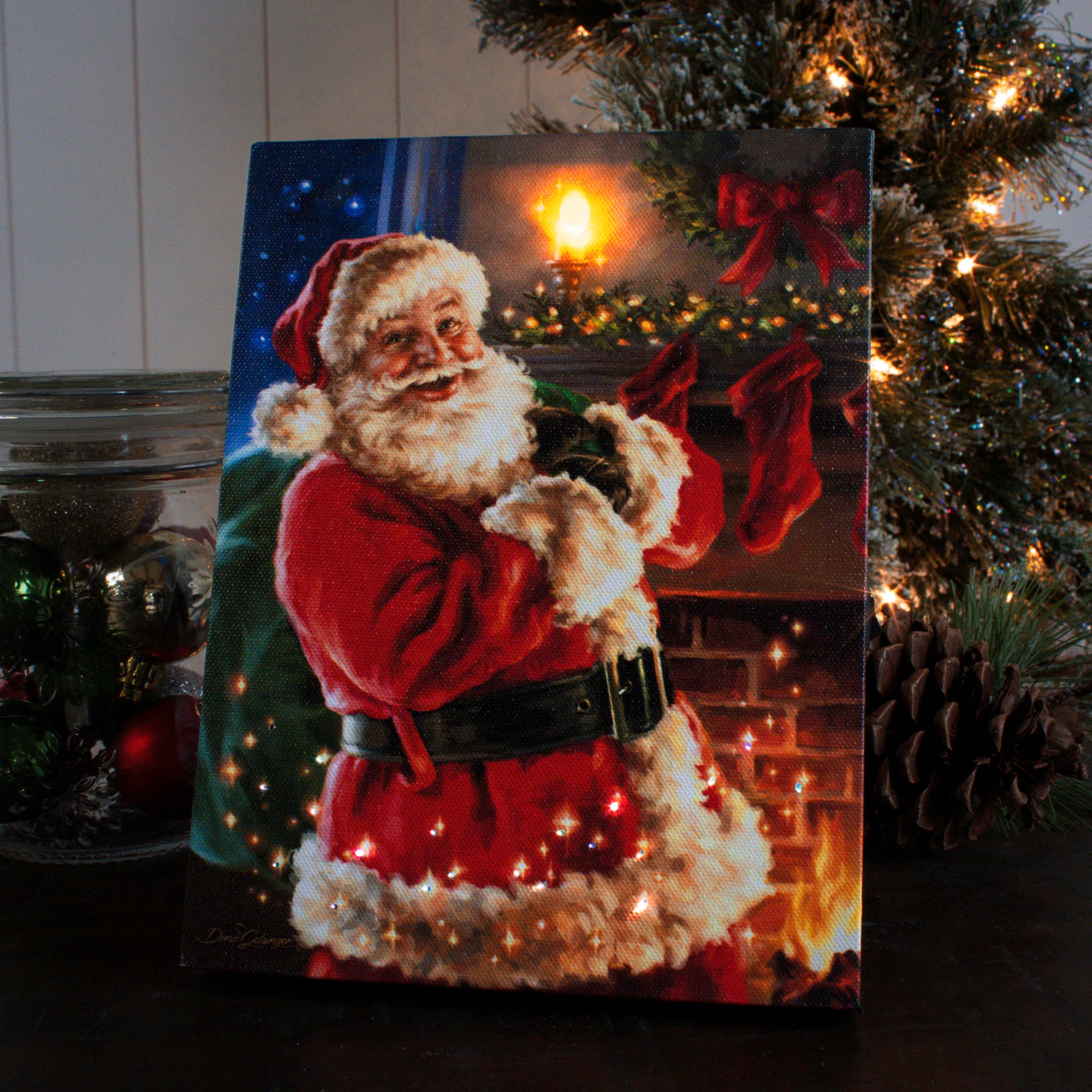 Twas the Night Before Christmas 8x6 Lighted Tabletop Canvas