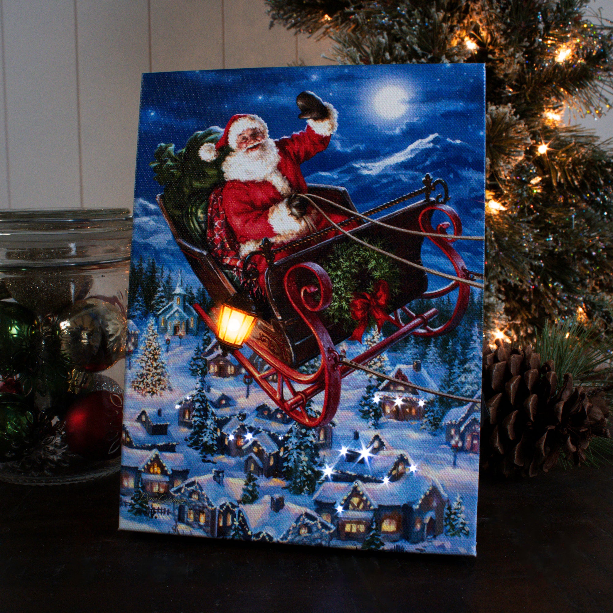Delivering Christmas 8x6 Lighted Tabletop Canvas