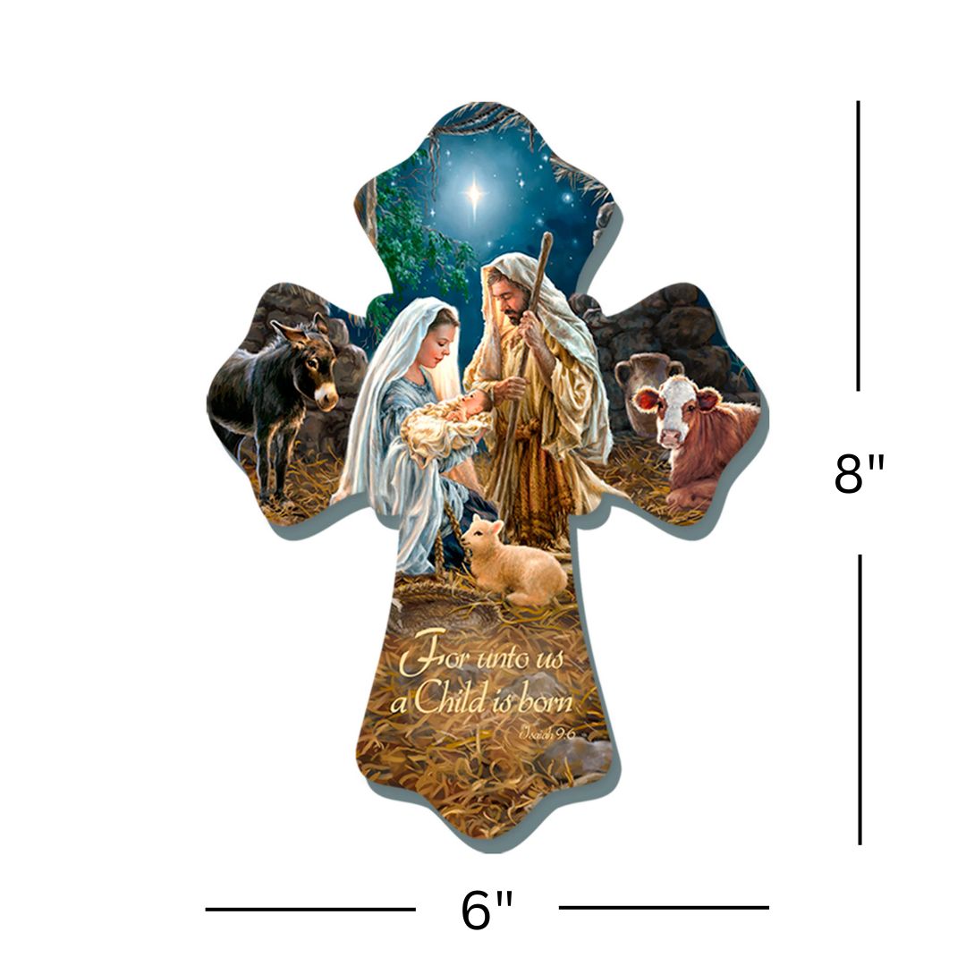 A Child Is Born Wooden Cross