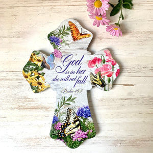 Butterflies Wooden Cross