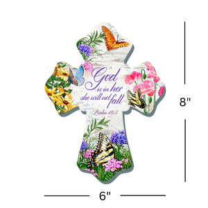Butterflies Wooden Cross