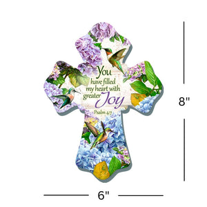 Hummingbirds Wooden Cross