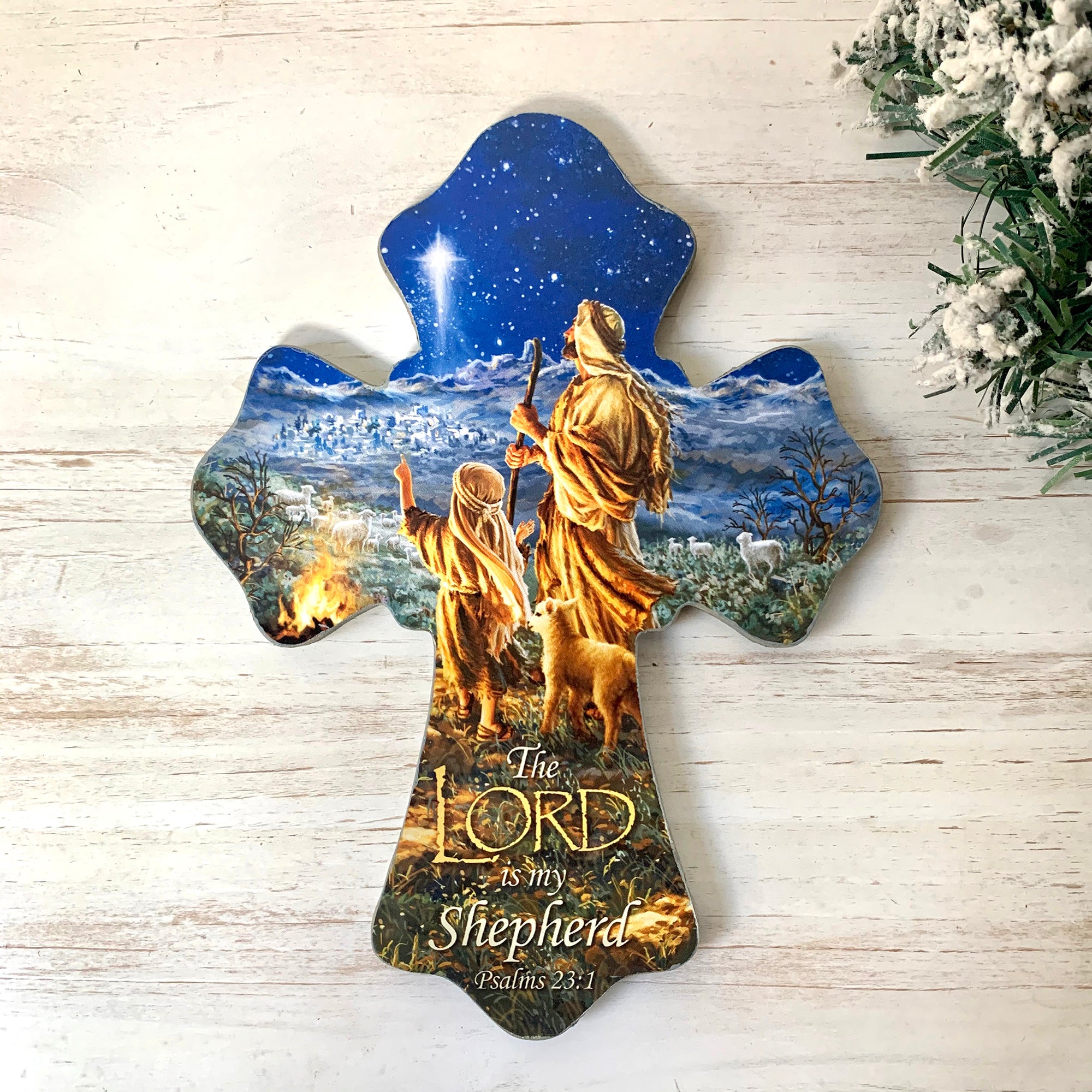 The Lord Is My Shepherd Wooden Cross
