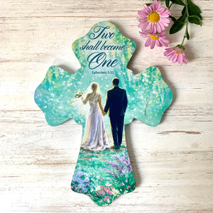 Two Become One Wooden Cross