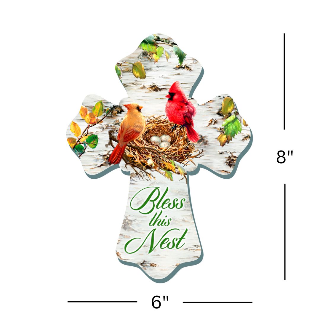 Bless This Nest Wooden Cross