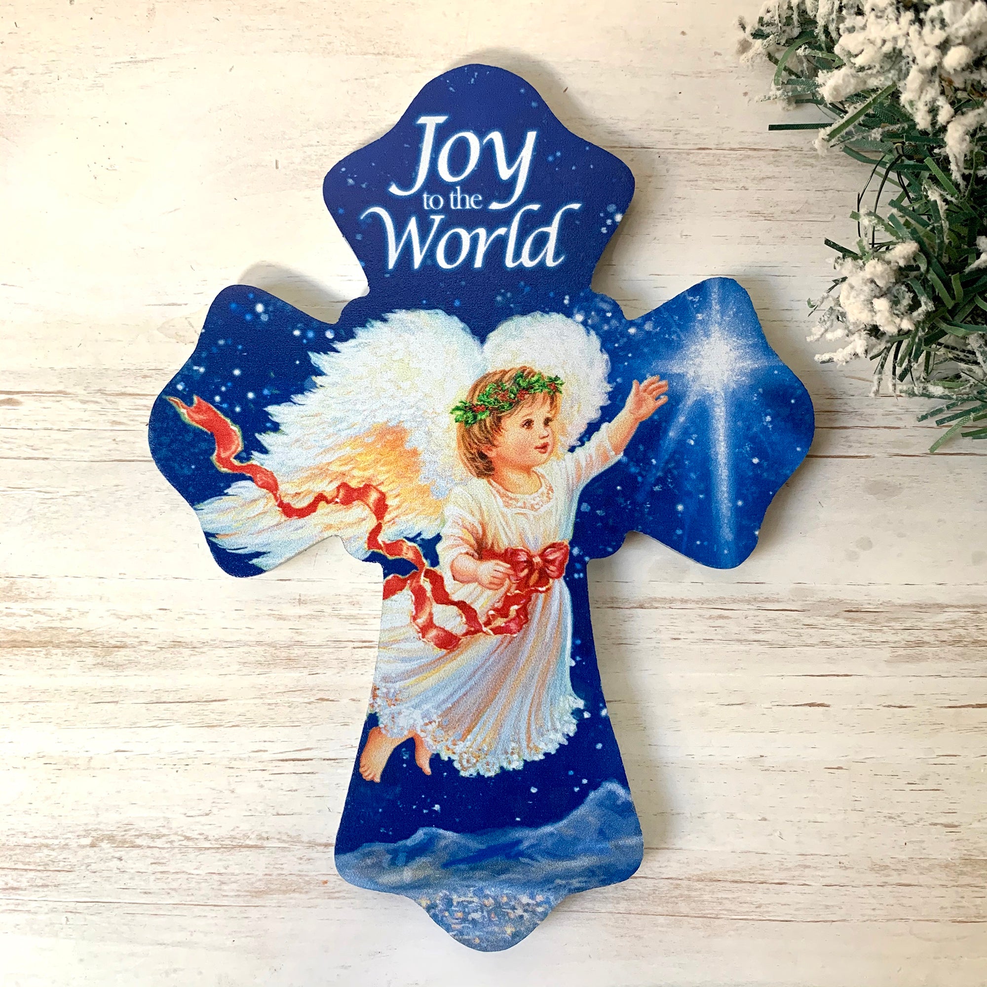 Joy To the World Wooden Cross