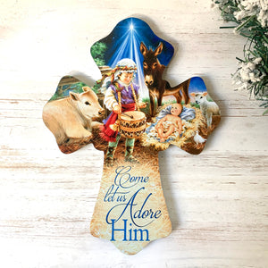 Little Drummer Boy Wooden Cross