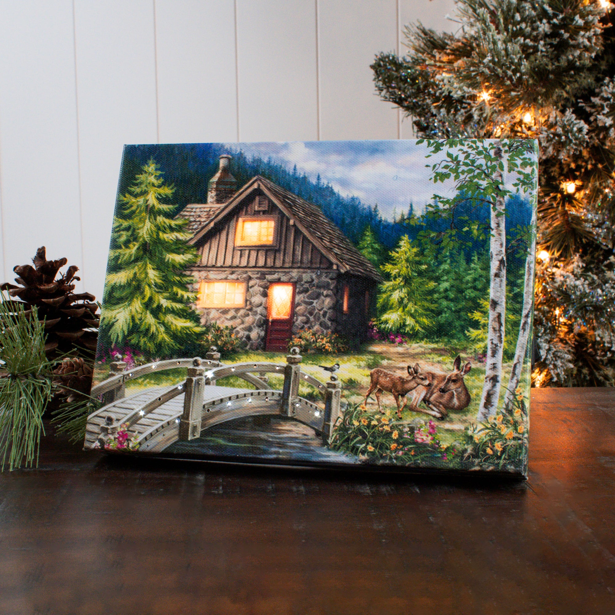 The Cottage 8x6 Lighted Tabletop Canvas