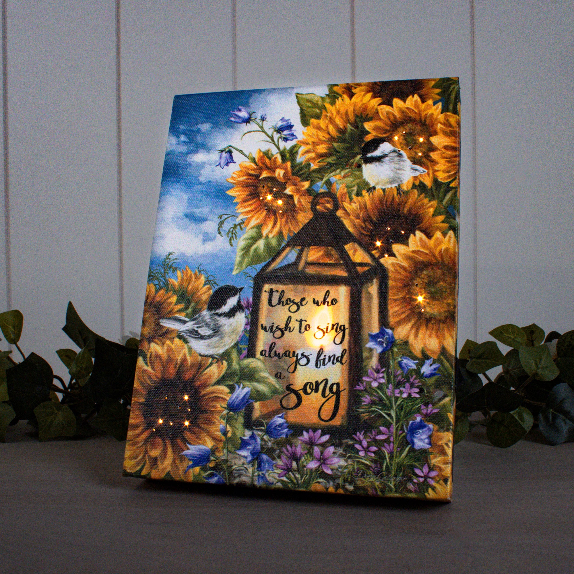 Sunflower Friends 8x6 Lighted Tabletop Canvas