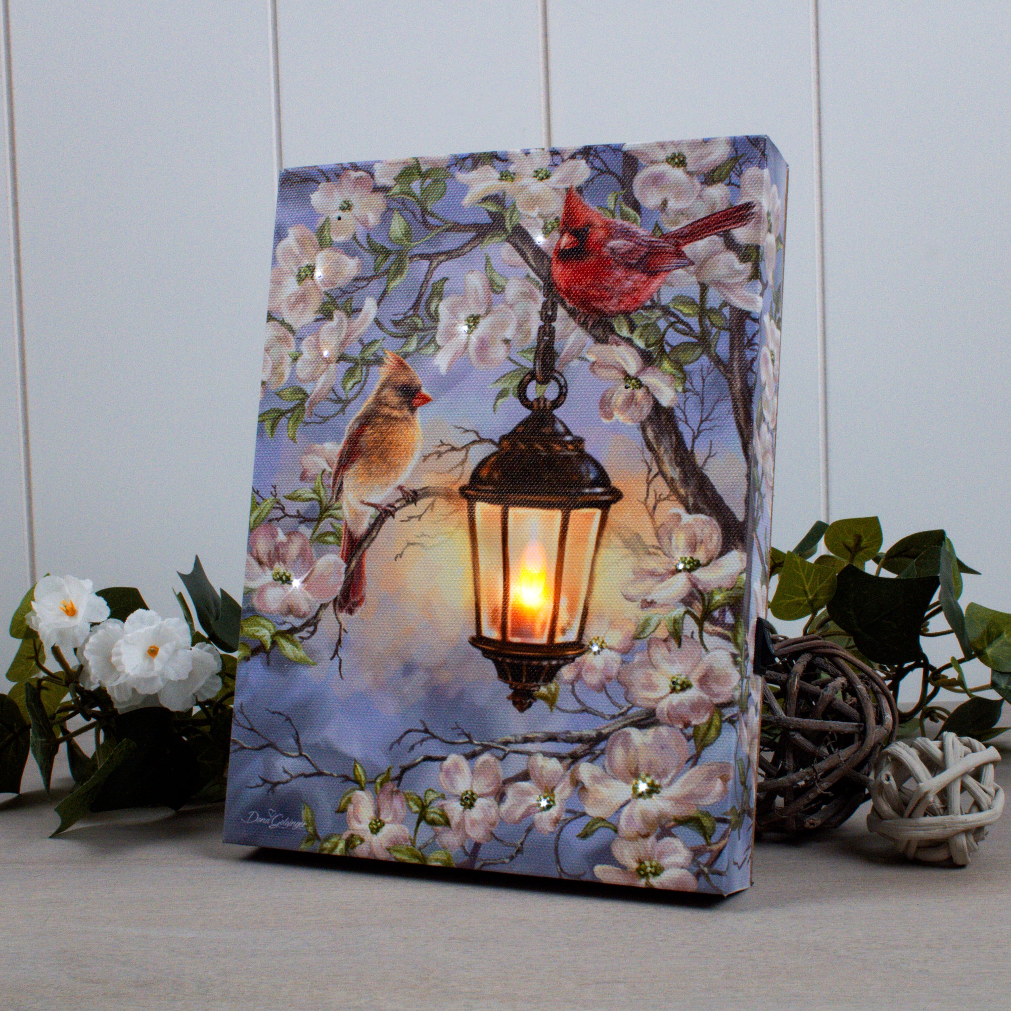 Spring Lantern 8x6 Lighted Tabletop Canvas