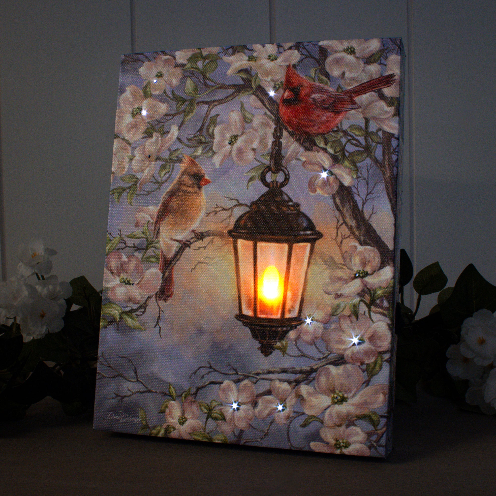Spring Lantern 8x6 Lighted Tabletop Canvas