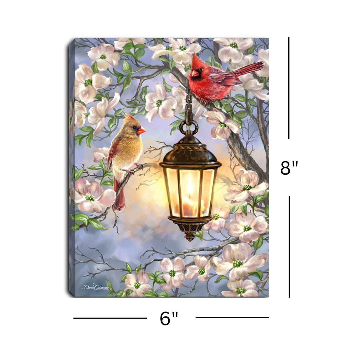 Spring Lantern 8x6 Lighted Tabletop Canvas