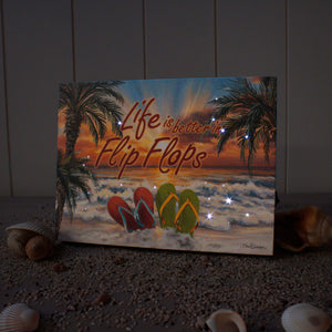 Flip Flops 8x6 Lighted Tabletop Canvas