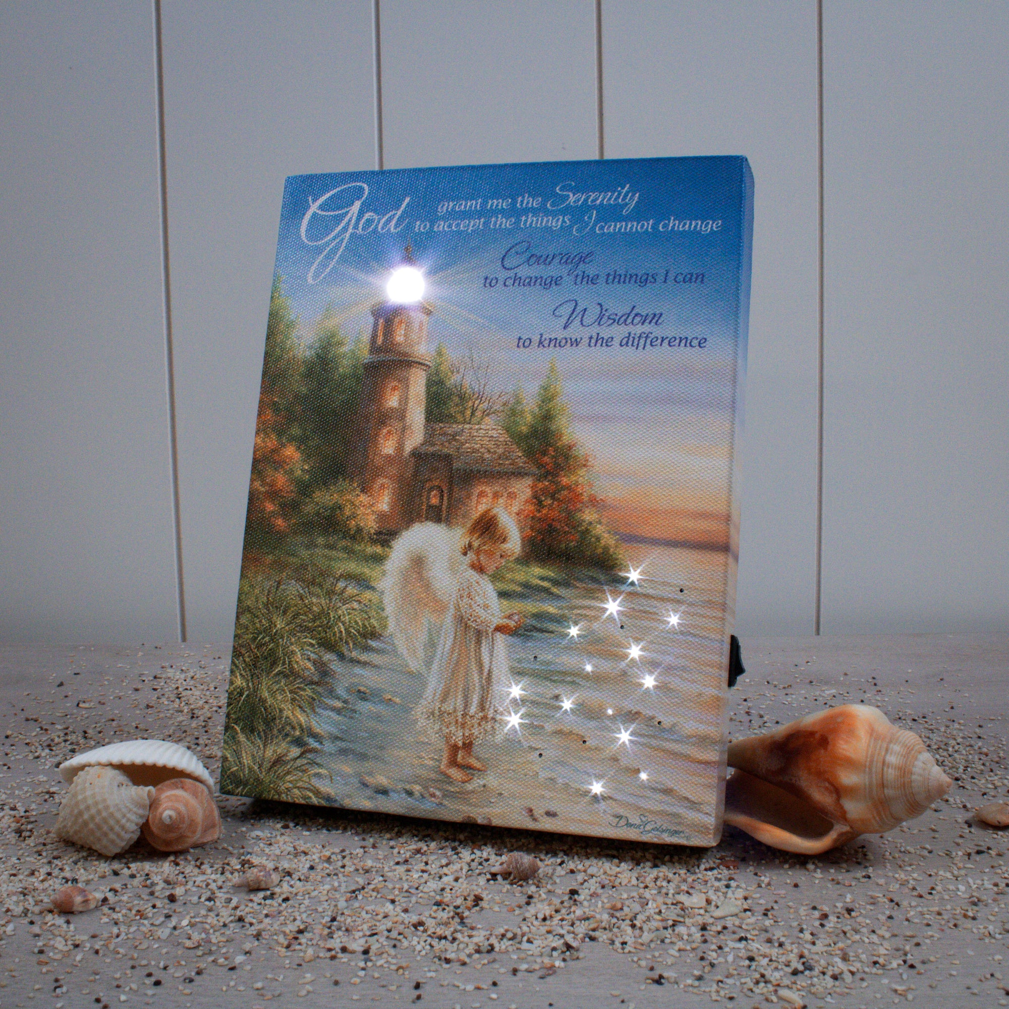 Serenity Angel 8x6 Lighted Tabletop Canvas