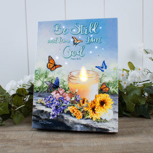 Be Still and Know 8x6 Lighted Tabletop Canvas