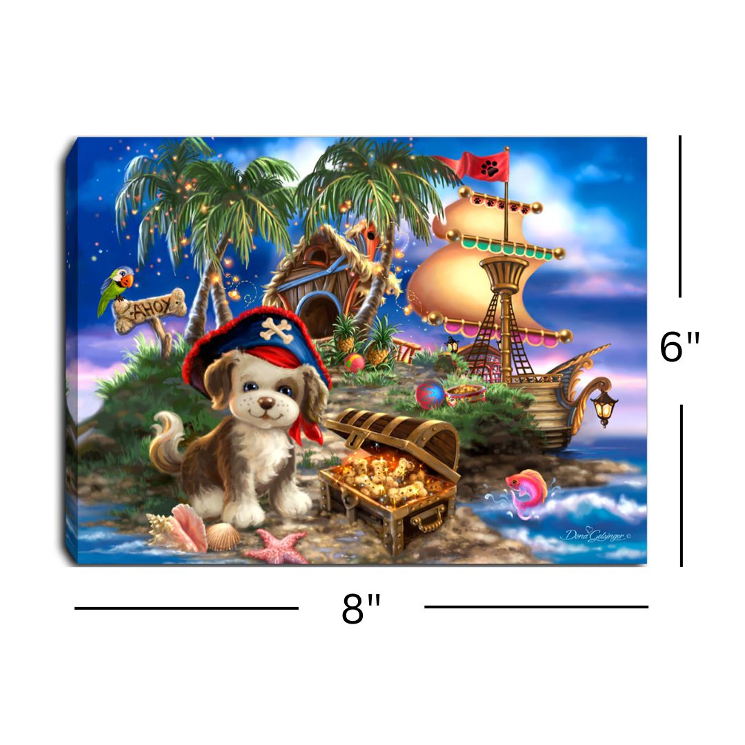 Puppy Pirate 8x6 Lighted Tabletop Canvas