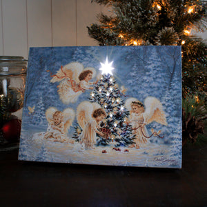 Silent Night Gentle Light 8x6 Lighted Tabletop Canvas