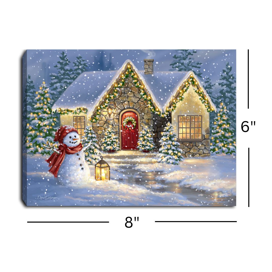 Christmas Light Lane 8x6 Lighted Tabletop Canvas