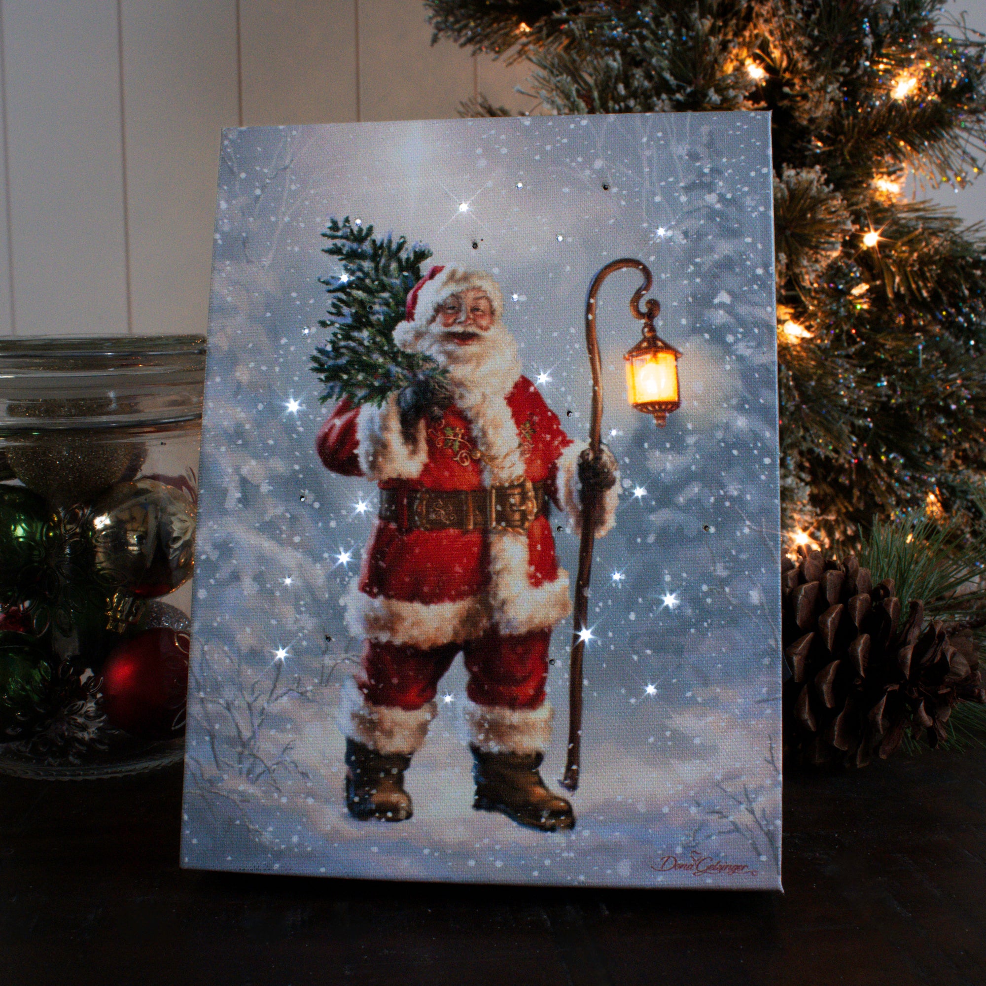 Father Christmas 8x6 Lighted Tabletop Canvas