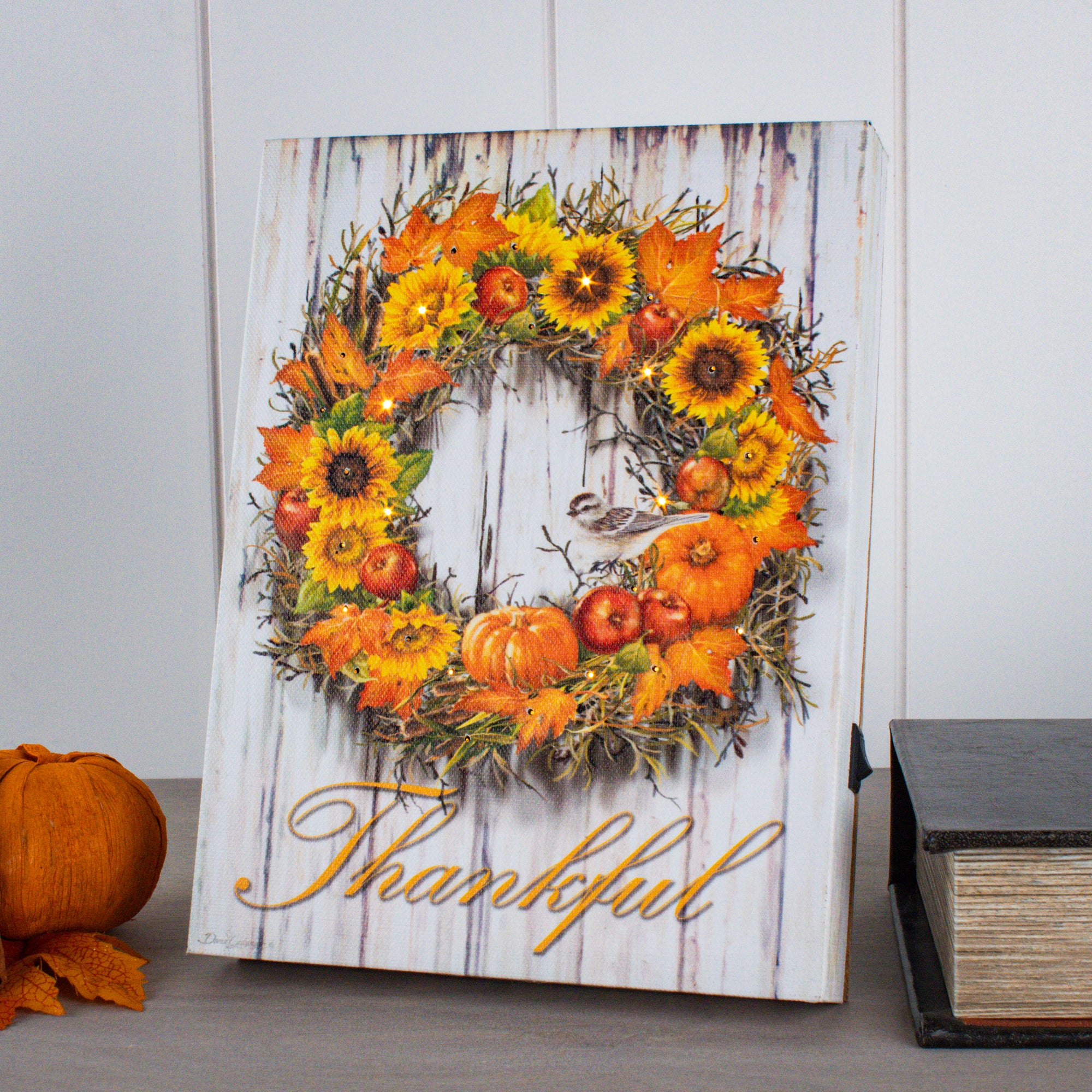 Thankful 8x6 Lighted Tabletop Canvas