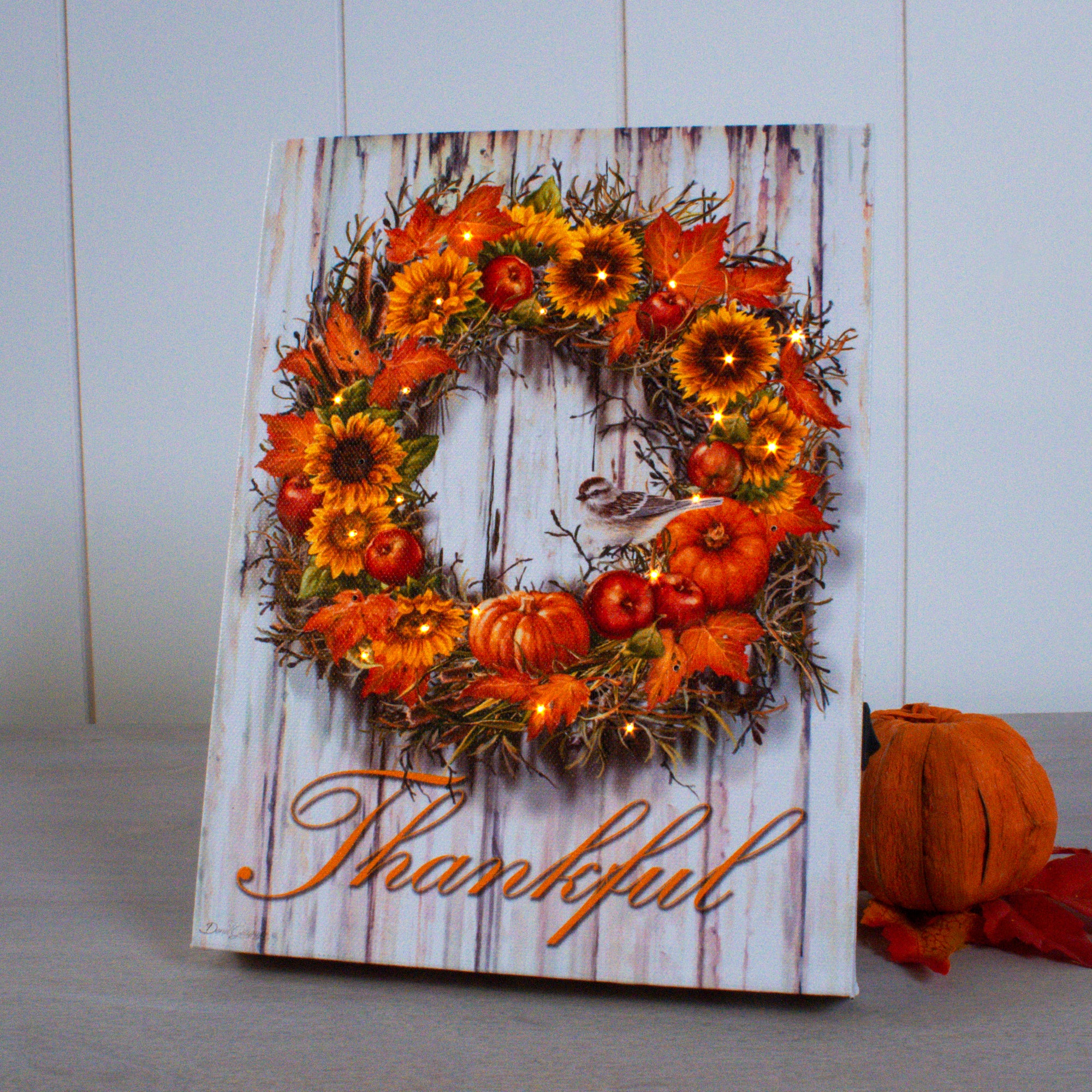 Thankful 8x6 Lighted Tabletop Canvas
