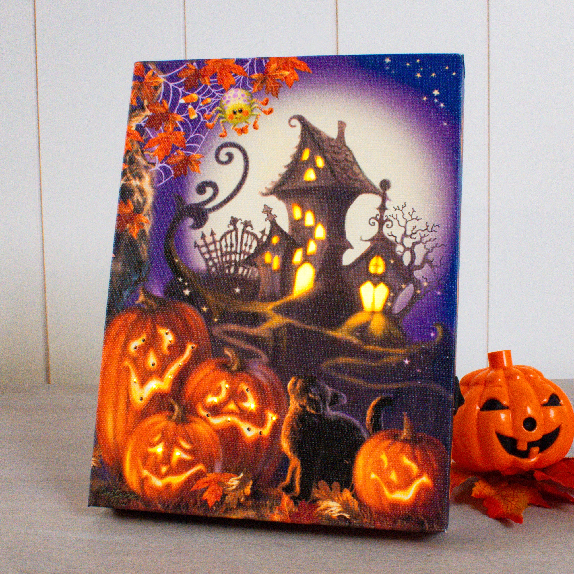 Haunted House 8x6 Lighted Tabletop Canvas