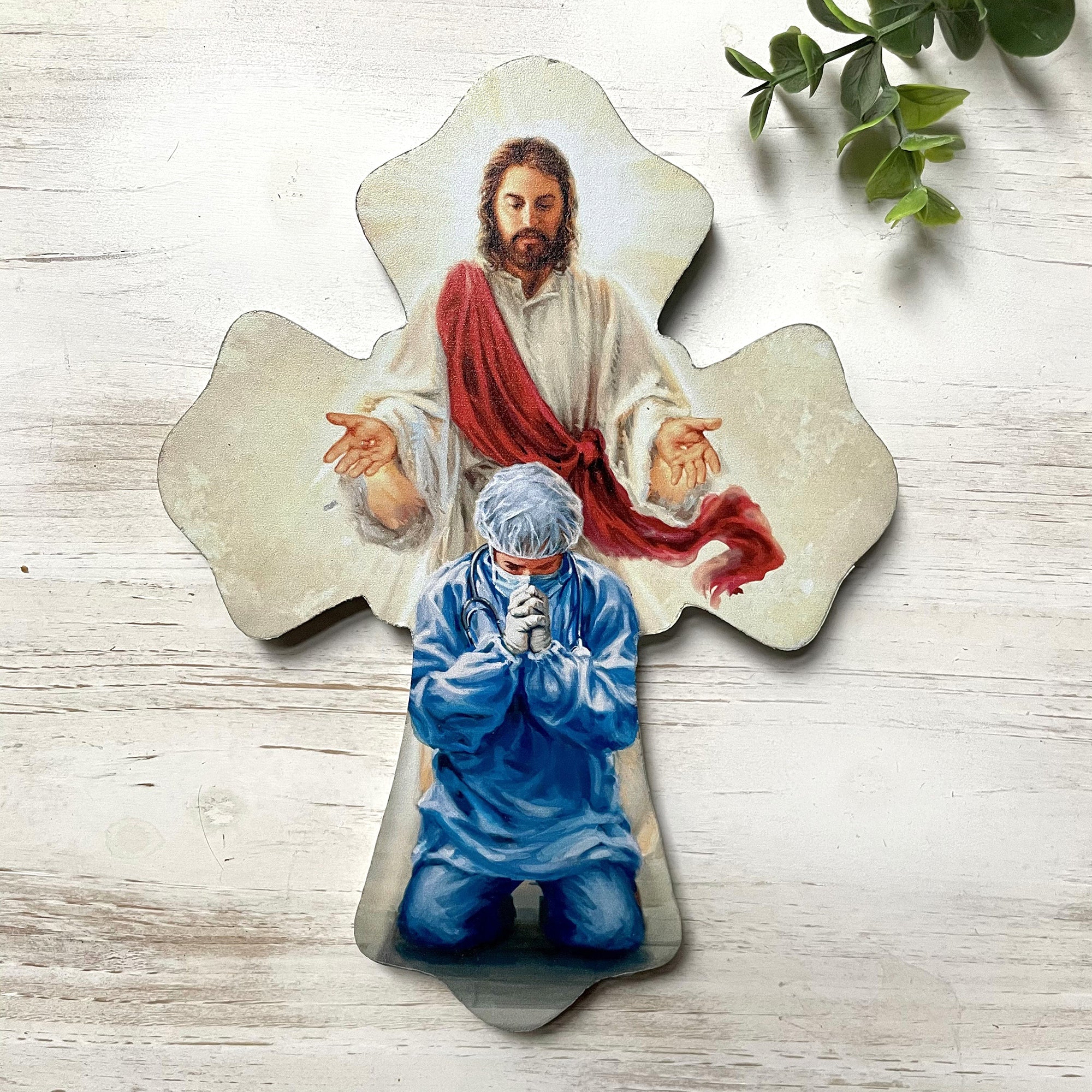 Bless Our Health Care Workers Wooden Cross