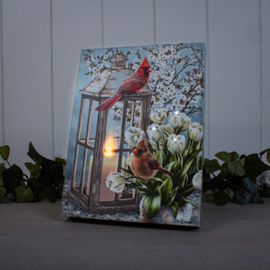 Sweet Cardinals 8x6 Lighted Tabletop Canvas
