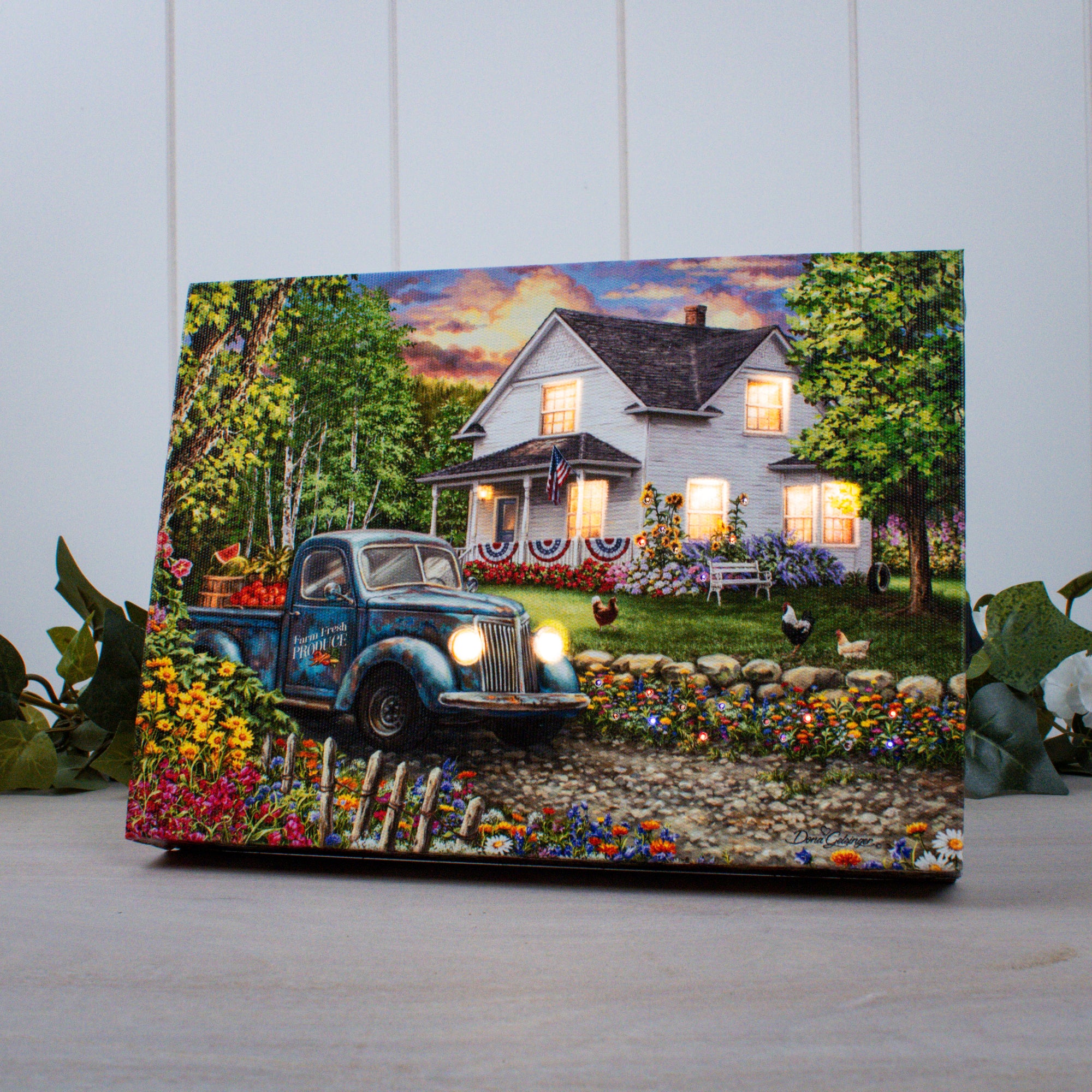 Farm Days 8x6 Lighted Tabletop Canvas