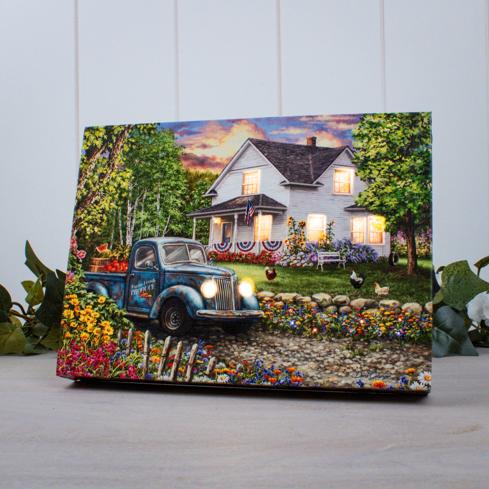Farm Days 8x6 Lighted Tabletop Canvas