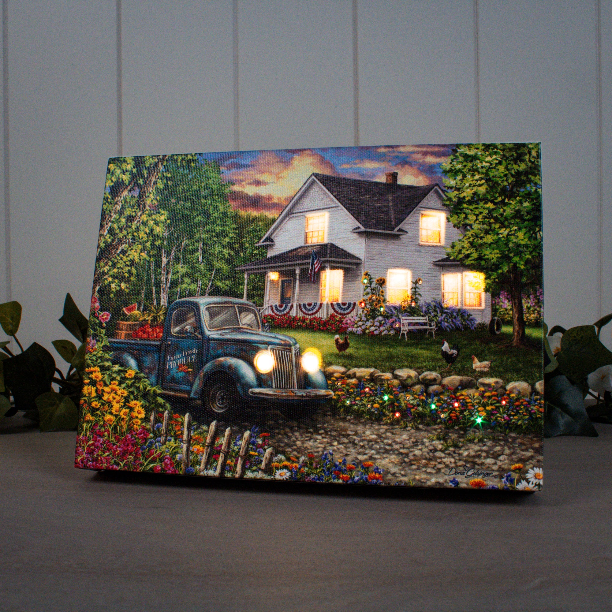 Farm Days 8x6 Lighted Tabletop Canvas