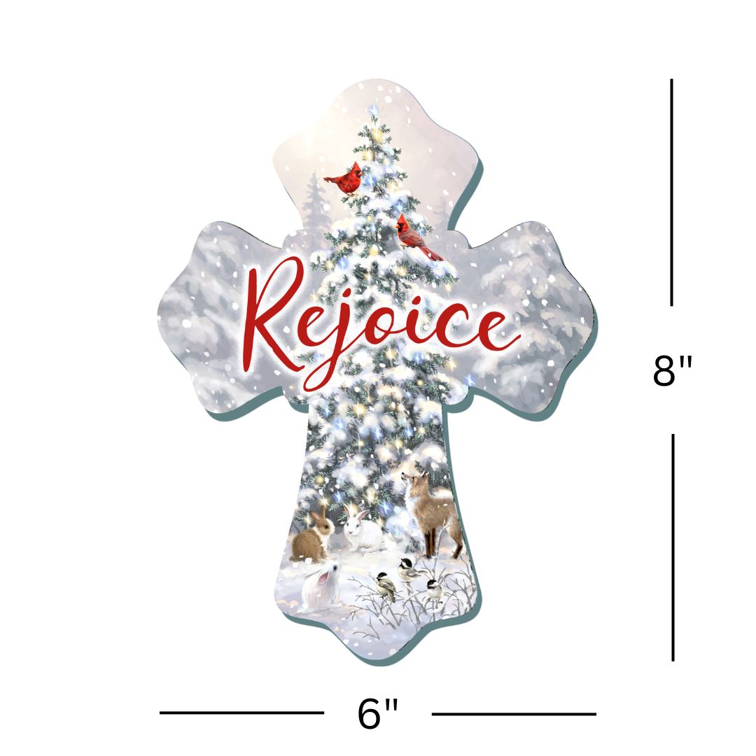 Rejoice Wooden Cross